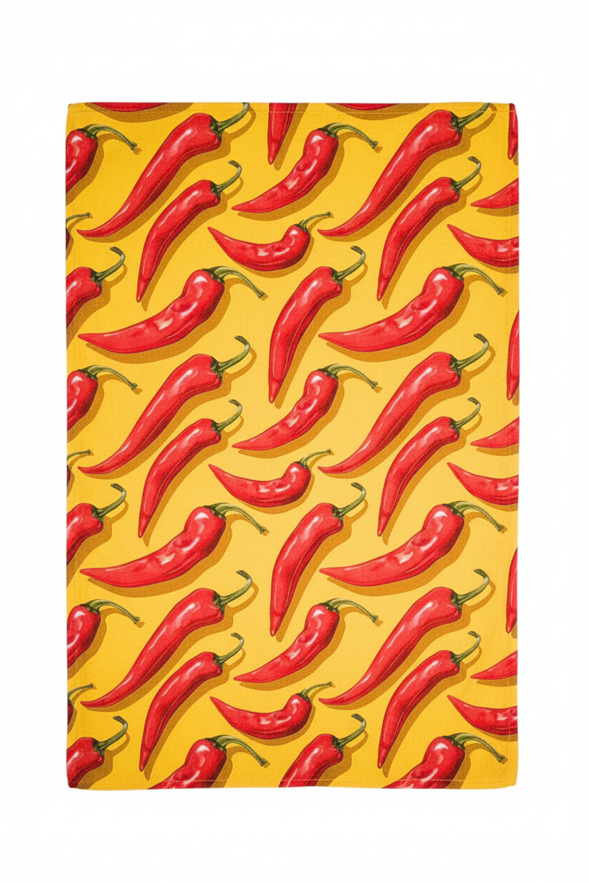 4th of July Hot Pepper Waffle Tea Towel