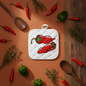 Chili Pepper Potholder - Warm Terracotta Flat Lay