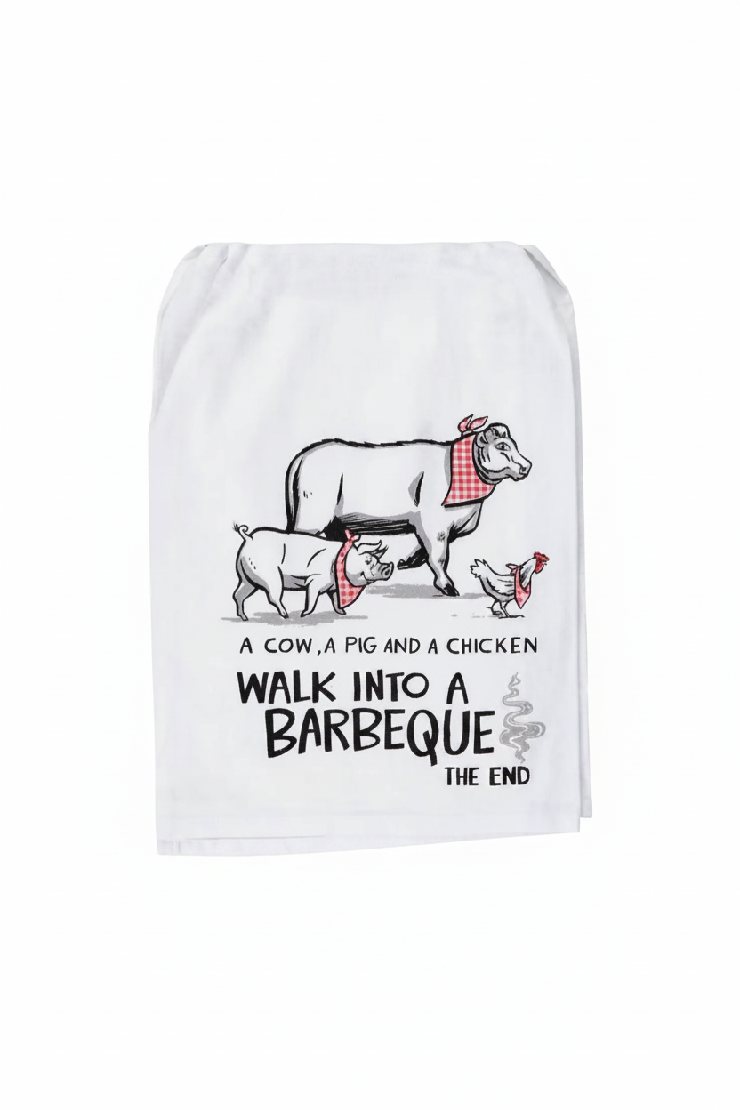Cow Pig Chicken BBQ Kitchen Towel