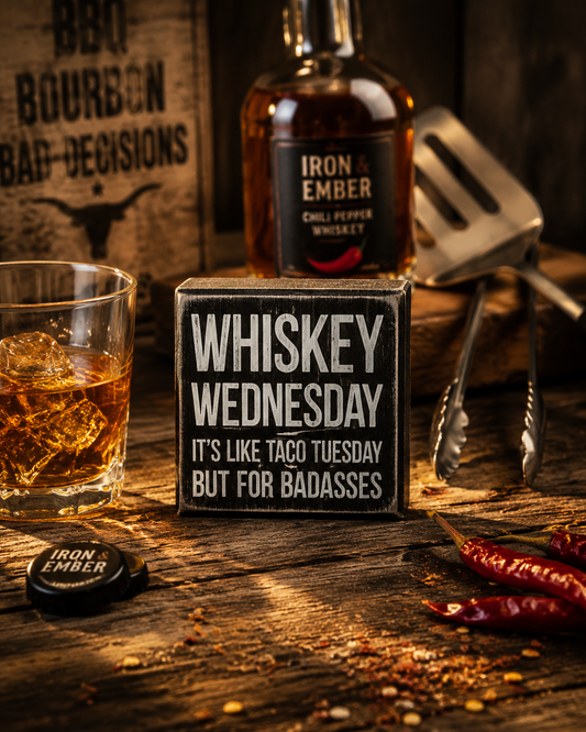 Whiskey Wednesday — For Badasses | Box Frame Sign