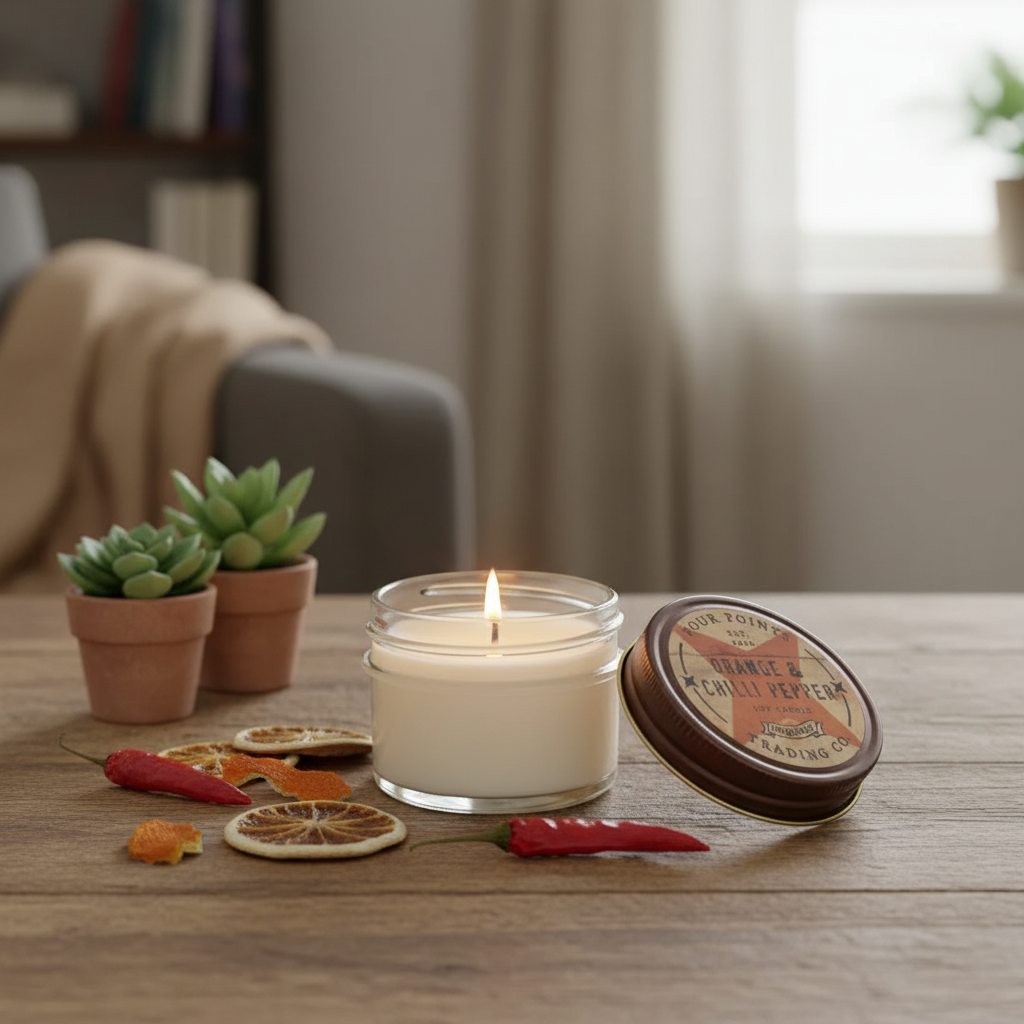 Orange & Chilli Pepper Candle Lifestyle
