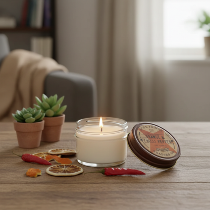 Orange & Chilli Pepper Candle Lifestyle