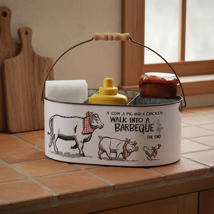 Pig bucket with rustic kitchen background