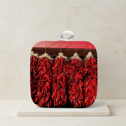 Red chili pepper ristra potholder front view