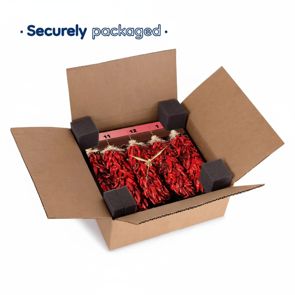Red Hot Chili Pepper Wall Clock - Securely Packaged