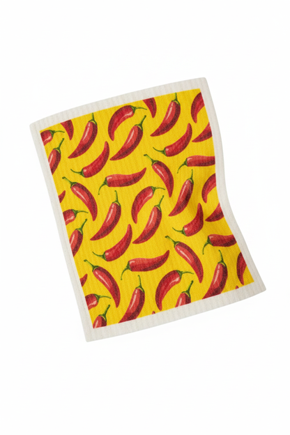 Sizzlin Red Chili Pepper Swedish Dishcloth