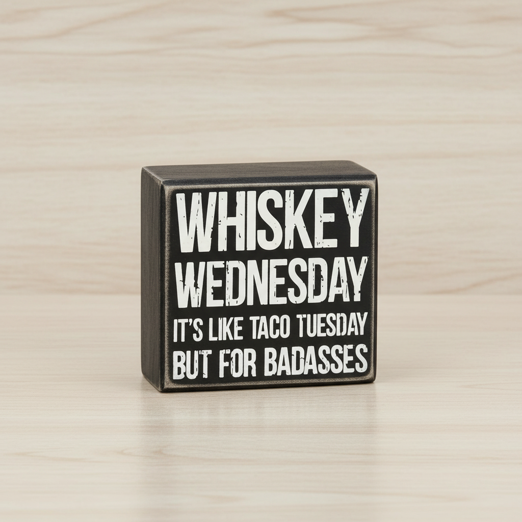 Whiskey Wednesday sign with minimalist background